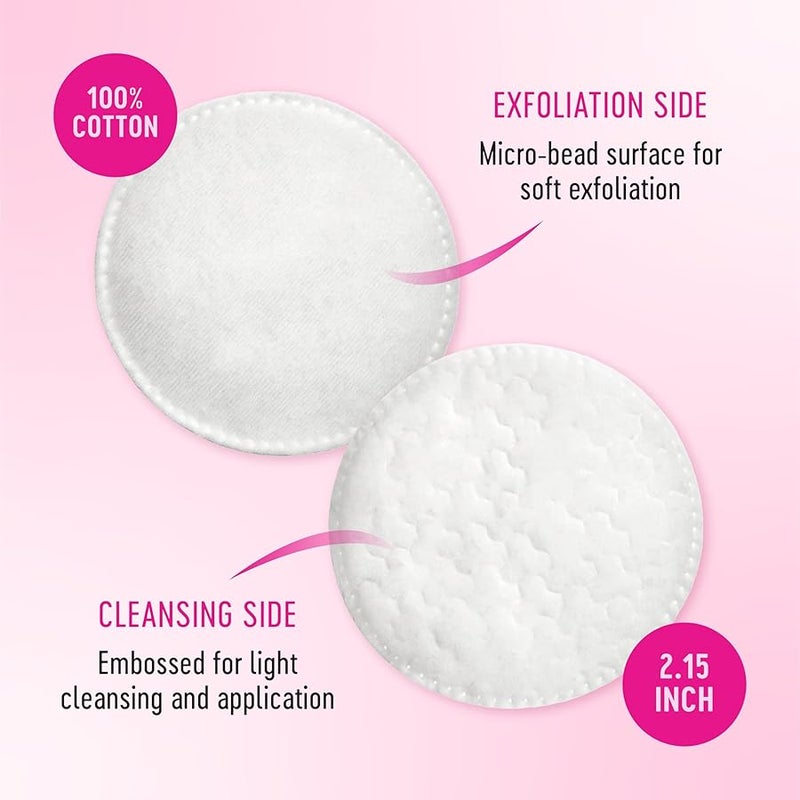 Swisspers Premium Exfoliating Cotton Rounds  80 Count Pack of 3  100 Pure Cotton DualSided Surface Pads for Gentle Exfoliation Optimal Cleansing and Makeup Removal - Image 3