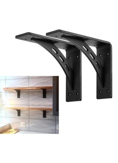 General Countertop bracket, black durable wall bracket, 90 degree triangle, durable wall mounting bracket, 2 metal shelf brackets, countertop support bracket  - Image 1