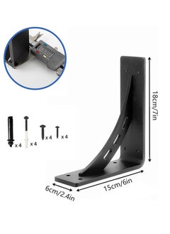 General Countertop bracket, black durable wall bracket, 90 degree triangle, durable wall mounting bracket, 2 metal shelf brackets, countertop support bracket  - Image 2