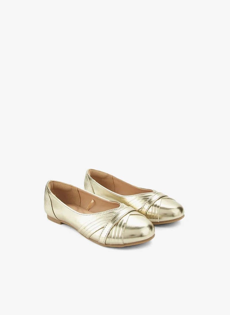 Little Missy Gold Girls Slip-On Ballerina Shoes for Women | Best Price UAE