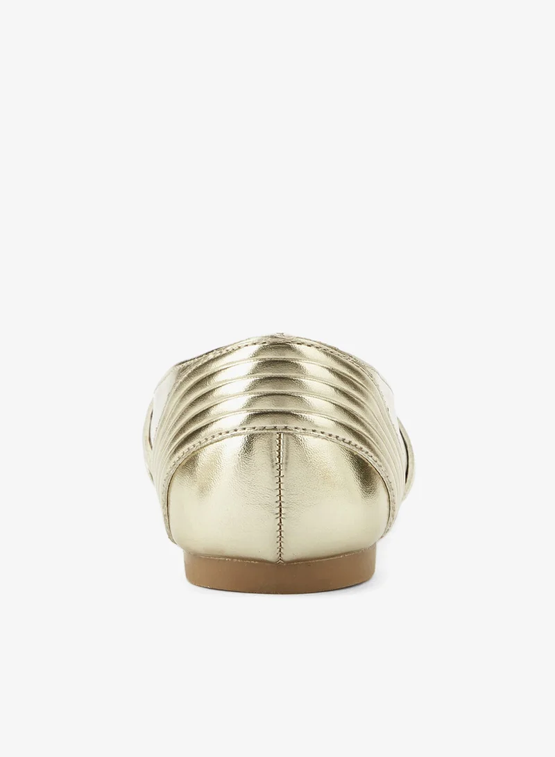 Little Missy Gold Girls Slip-On Ballerina Shoes for Women | Best Price UAE