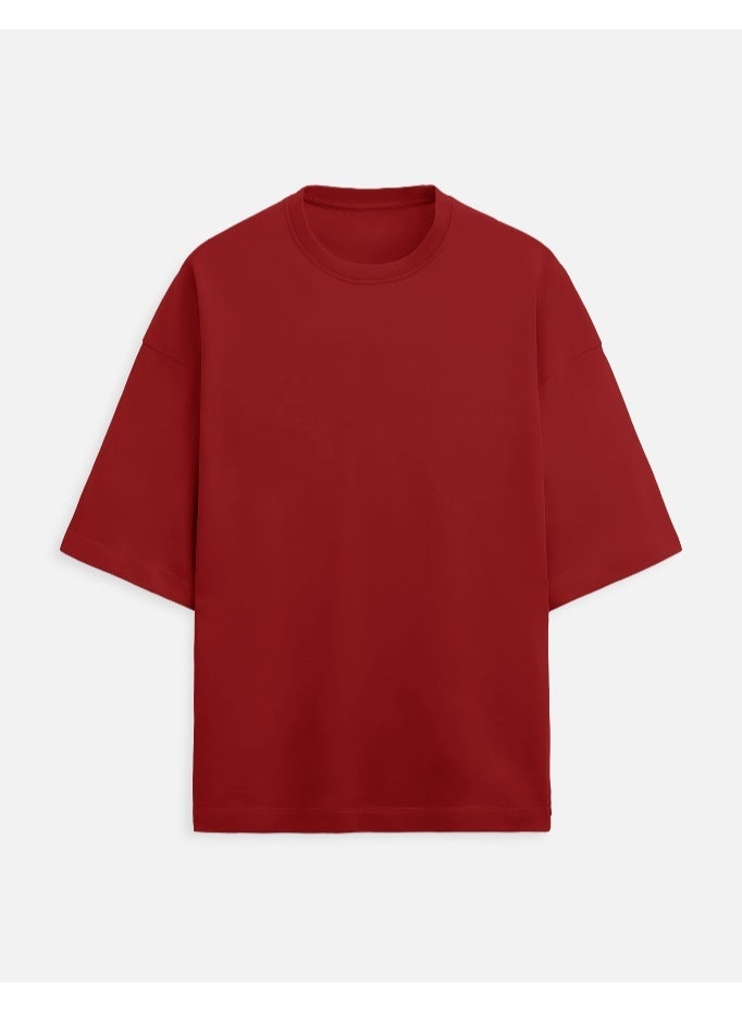 Shuyukh Unisex Heavyweight Oversized Terry T-Shirt 260 GSM Cotton Blend Drop Shoulder Loose Fit - Image 1