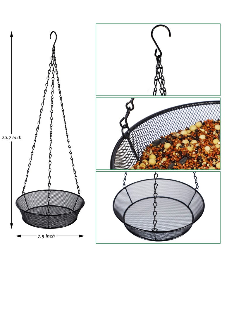 Generic - Metal Mesh Hanging Bird Feeder Tray, 1 Pack Black Platform Feeders for Outdoor Garden Decoration, Perfect for Attracting Birds in Backyard - Image 1