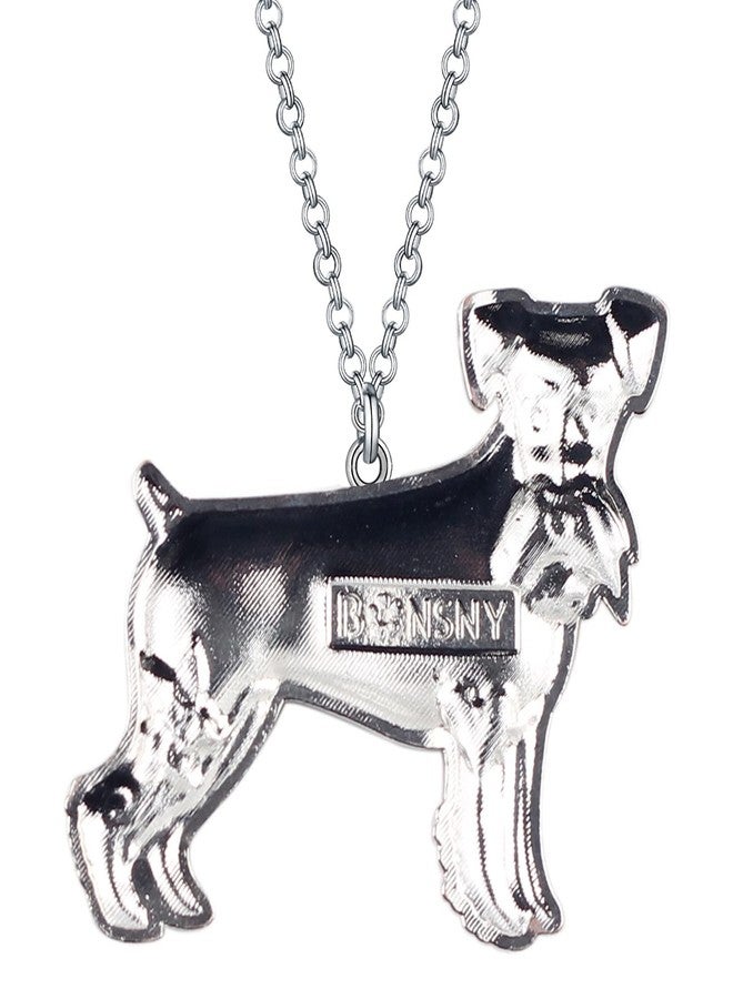 بونسني قلادة BONSNY Signature DOG من مجموعة Love Pets، بتصميم "SILVER" المميز، على شكل كلب شناوزر. - Image 5