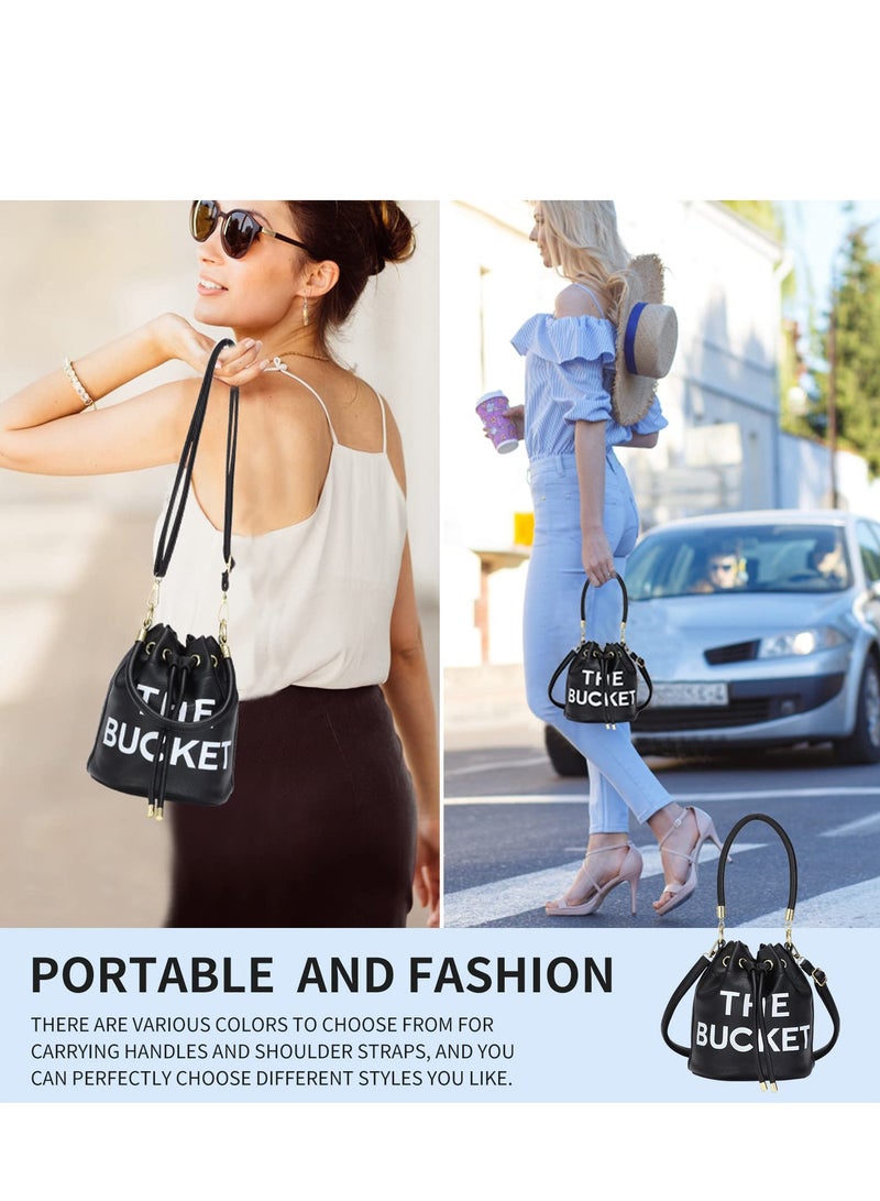 Stylish Mini Leather Bucket Bag for Women, Versatile Drawstring Crossbody Handbag for Travel and Shopping - Image 2