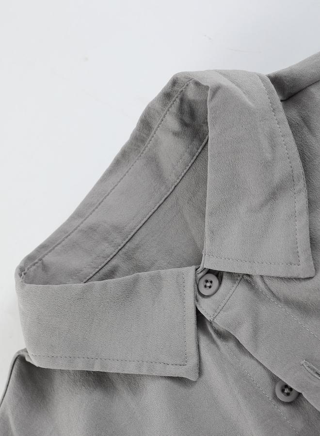 Take Two Solid Pocket Detail Shirt and Shorts Co-Ords - Image 3