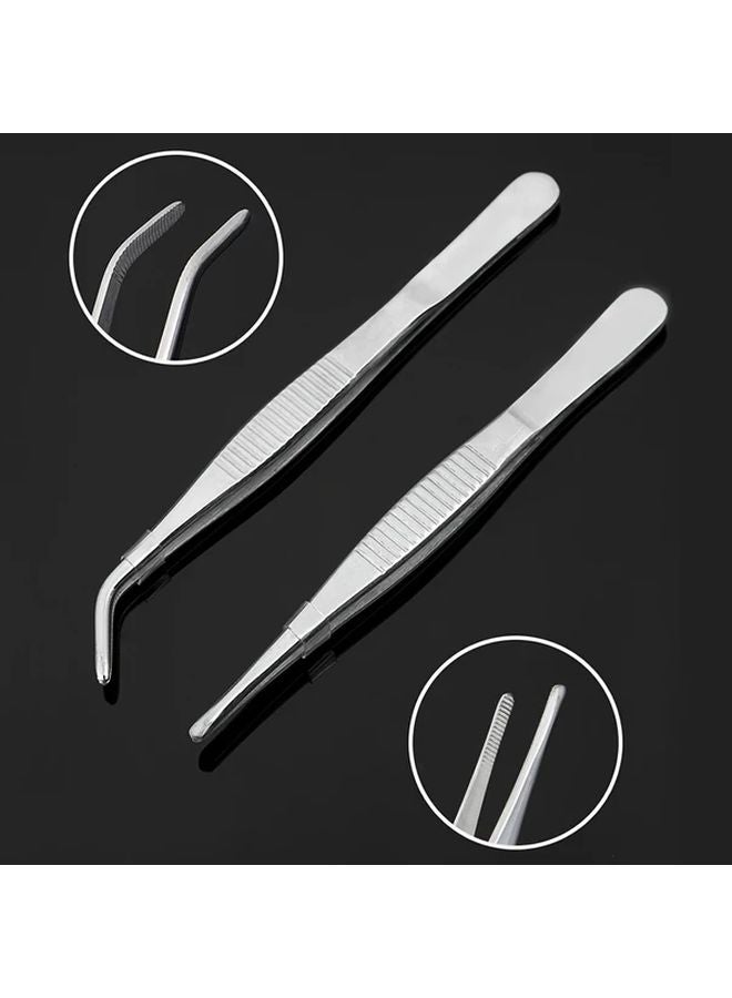 7 09 Inch Curved Stainless Steel Precision Tweezers With Extended Thickened Tips Non Slip Grip Ideal For DIY Home Repairs - Image 3