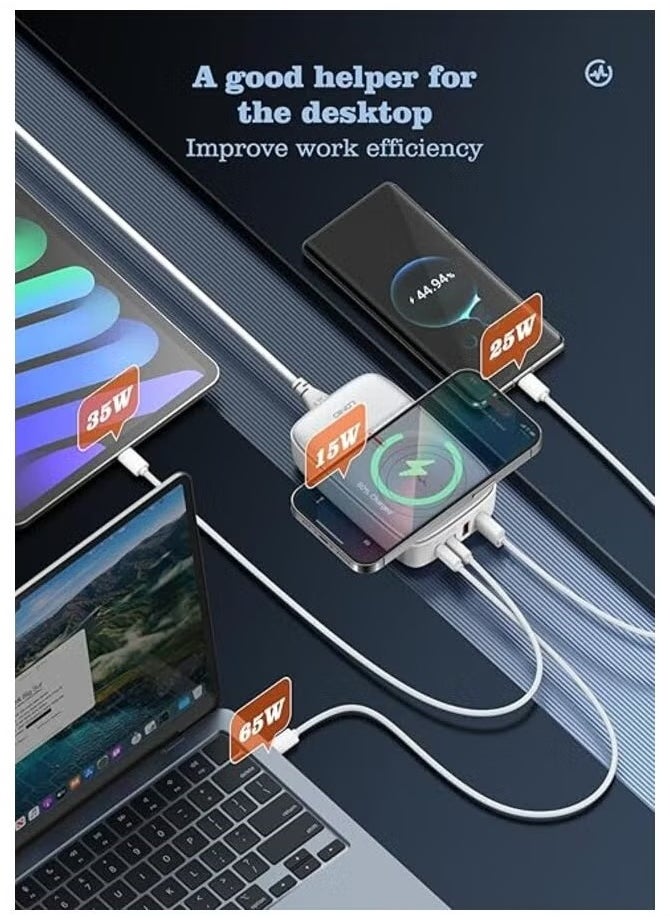 TIGER Q4010 140W Multi-Port Desktop Charger – 5 Ports GaN PD Fast Portable Type-C Charger for Laptop, Tablet, Mobile Phone – Compact Design, High-Speed Charging Solution - Image 3