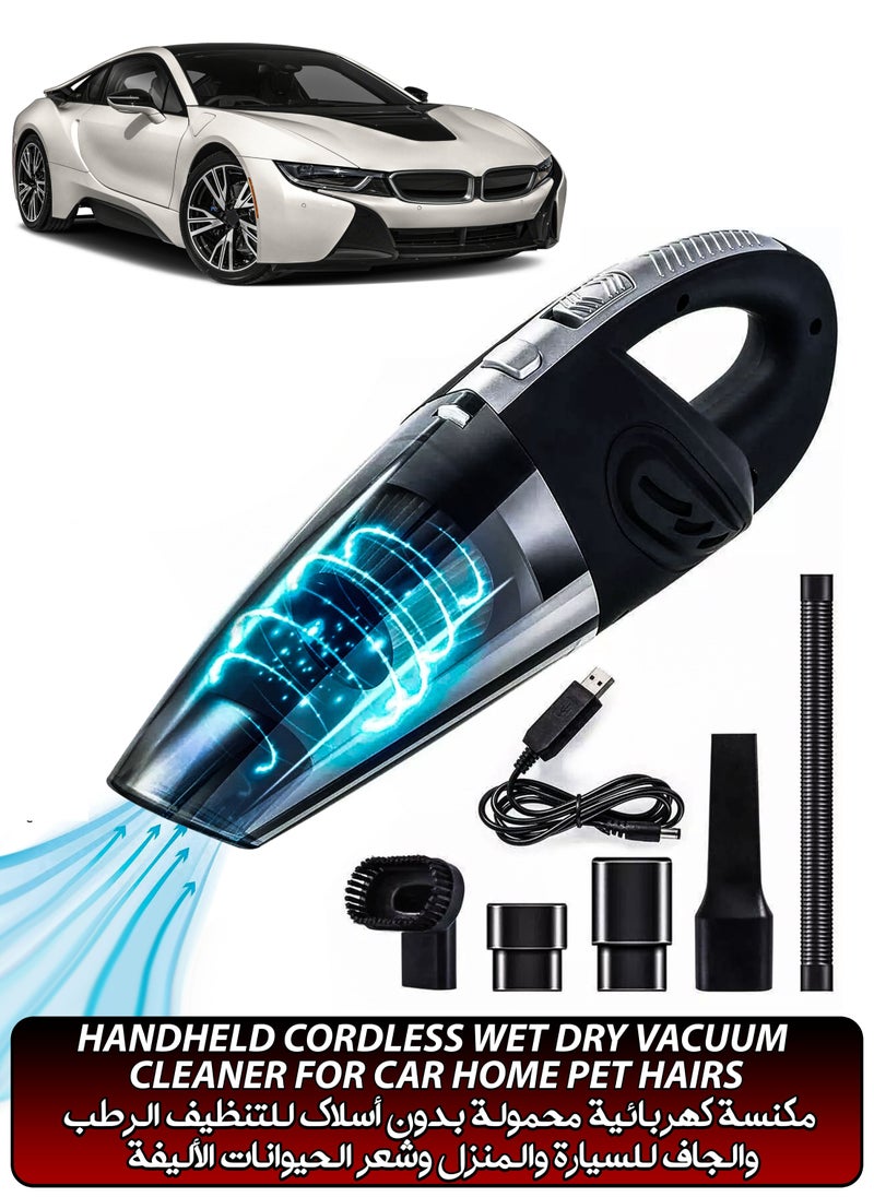 Generic Rechargeable Handheld Car Vacuum Cleaner Wet Dry Cordless Mite Remover Portable Strong powerful Suction For Home Automotives Dust Pet Hair Sofa Carpet Cleaning Computer Keyboard  - Image 1