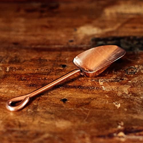 Sertodo Copper Scoop for Coffee and Spices | Solid Copper, Heavy Gauge, Hand Hammered | Copper Handle | 1oz / 2 TBSP Capacity - Image 2