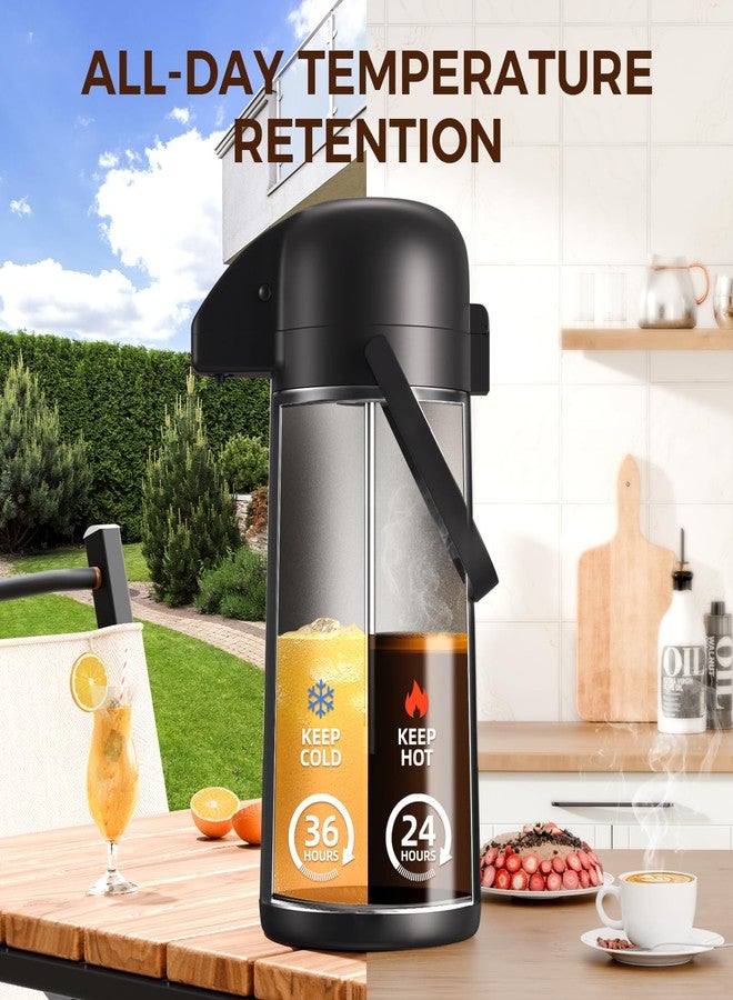 Gezoss Coffee Carafe for Keeping Hot - Gezoss 102OZ / 3L Airpot Coffee Dispenser with Pump - Large Coffee Carafe for Hot Drinks Tea Liquid - Insulated Stainless Steel Hot Water Beverage for Parties,Black - Image 4