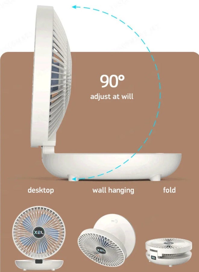 ج ت س آ ل مروحة PowerFan الذكية للاستخدام المكتبي والمطبخ – اهتزاز تلقائي 120°، 3 سرعات، قابل للتركيب على الحائط وخفيفة، محرك DC هادئ، ومزودة بوصل USB - Image 3