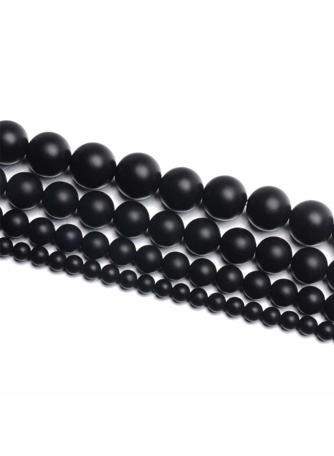 NCB Black Matte Onyx Beads 100pcs 6mm Round Gemstone Beads Spacer Charm Beads Natural Stone Loose Beads for Bracelet Necklace Jewelry Making 4mm 6mm 8mm 10mm (Matte Black Onyx, 6mm 100pcs) - Image 5