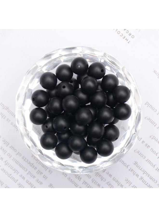 NCB Black Matte Onyx Beads 100pcs 6mm Round Gemstone Beads Spacer Charm Beads Natural Stone Loose Beads for Bracelet Necklace Jewelry Making 4mm 6mm 8mm 10mm (Matte Black Onyx, 6mm 100pcs) - Image 2