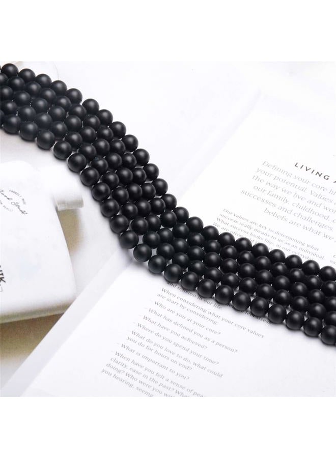 NCB Black Matte Onyx Beads 100pcs 6mm Round Gemstone Beads Spacer Charm Beads Natural Stone Loose Beads for Bracelet Necklace Jewelry Making 4mm 6mm 8mm 10mm (Matte Black Onyx, 6mm 100pcs) - Image 4
