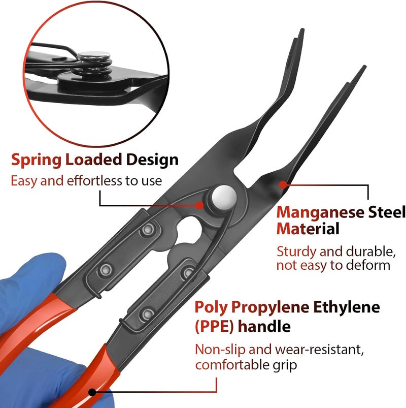 Keze 3 Pcs Auto Clip Pliers Set and Fastener Remover,Car Trim Rivet Removal Pry Tool Repair Kit with Storage Bag for Automotive Door Panel,Upholstery,Dashboard,Plastic Fasteners - Image 4