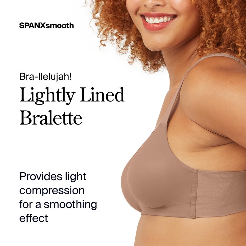 SPANX Smooth Bra-Llelujah! Lightly Lined Bralette - Wire-Free - Comfortable Support - Wireless Bra - Dig-Free Straps - Cafe Au Lait - Large - Image 2