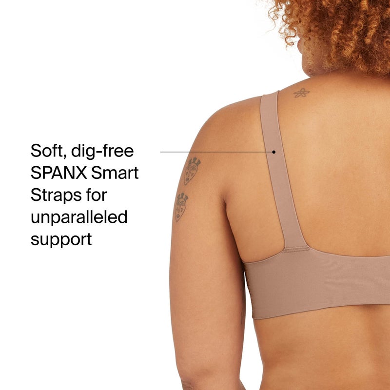SPANX Smooth Bra-Llelujah! Lightly Lined Bralette - Wire-Free - Comfortable Support - Wireless Bra - Dig-Free Straps - Cafe Au Lait - Large - Image 4