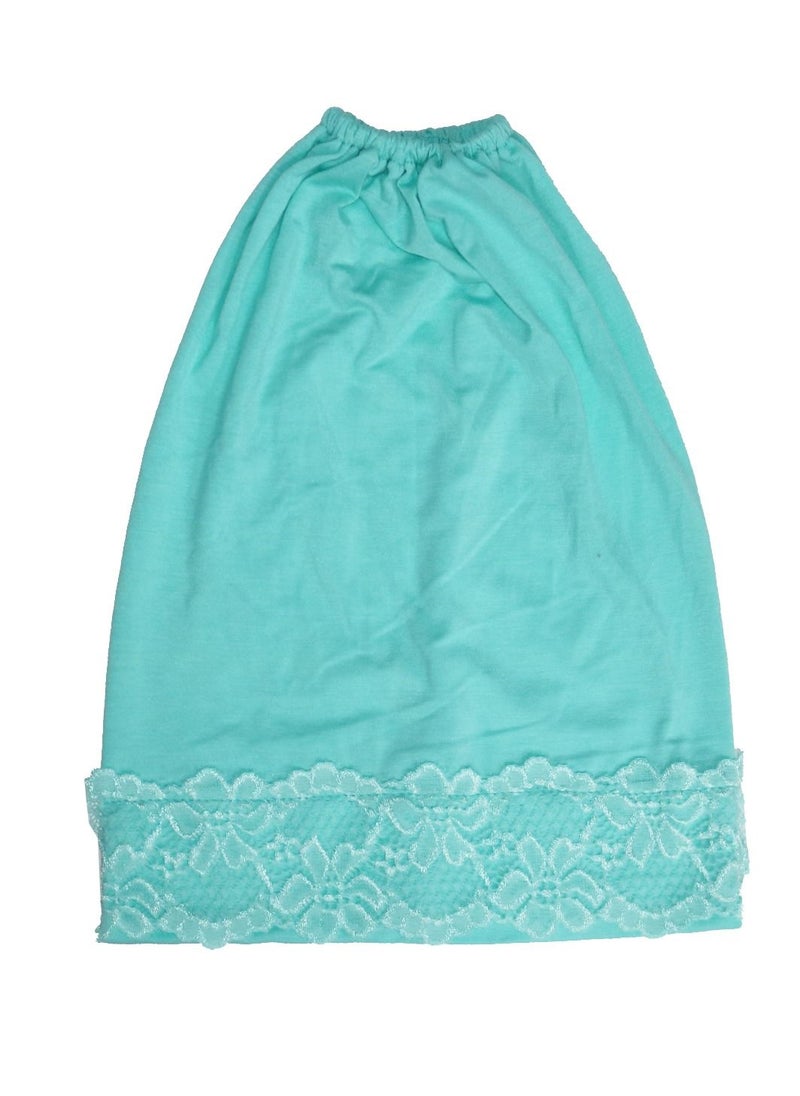 Loquat - Women's Solid Color Stretch Lace Inner Tube Hijab Sky Blue - Image 1