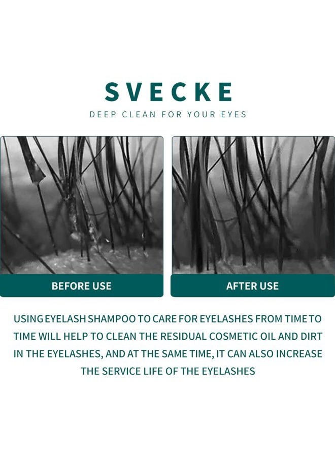 SVECKE Eyelash Extension Shampoo & Brush Lash Eyelid Foam Cleanser Paraben & Sulfate Free 100% Safe for Natural Lashes Non-Irritating Perfect for Salon and Home Use 2 fl.oz - Image 4