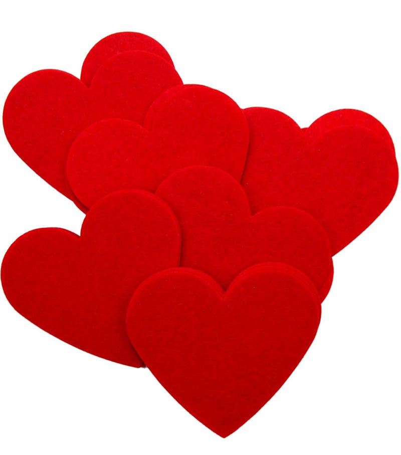 Playfully Ever After 3 Inch Red 22pc Stiff Felt Hearts - Image 1