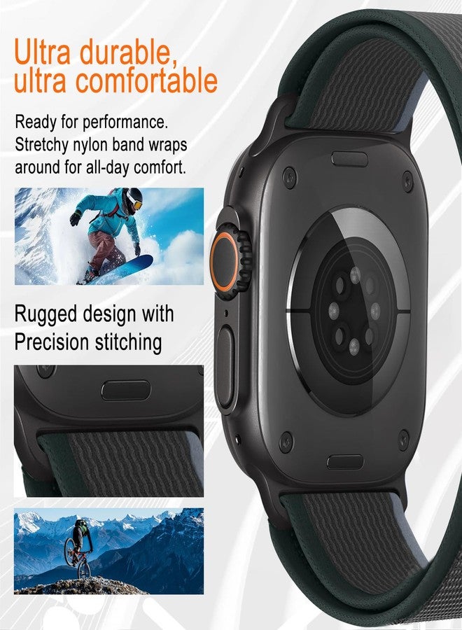 سوار Trail Loop - متوافق مع سوار Apple Watch Ultra 2/Ultra Bands 49 مم 45 مم 44 مم للرجال والنساء، حزام رياضي مضفر مرن منسوج لـ iWatch Ultra 2، iWatch Ultra Series 10 46 مم SE/9/8/7/6/5/4 - Image 3