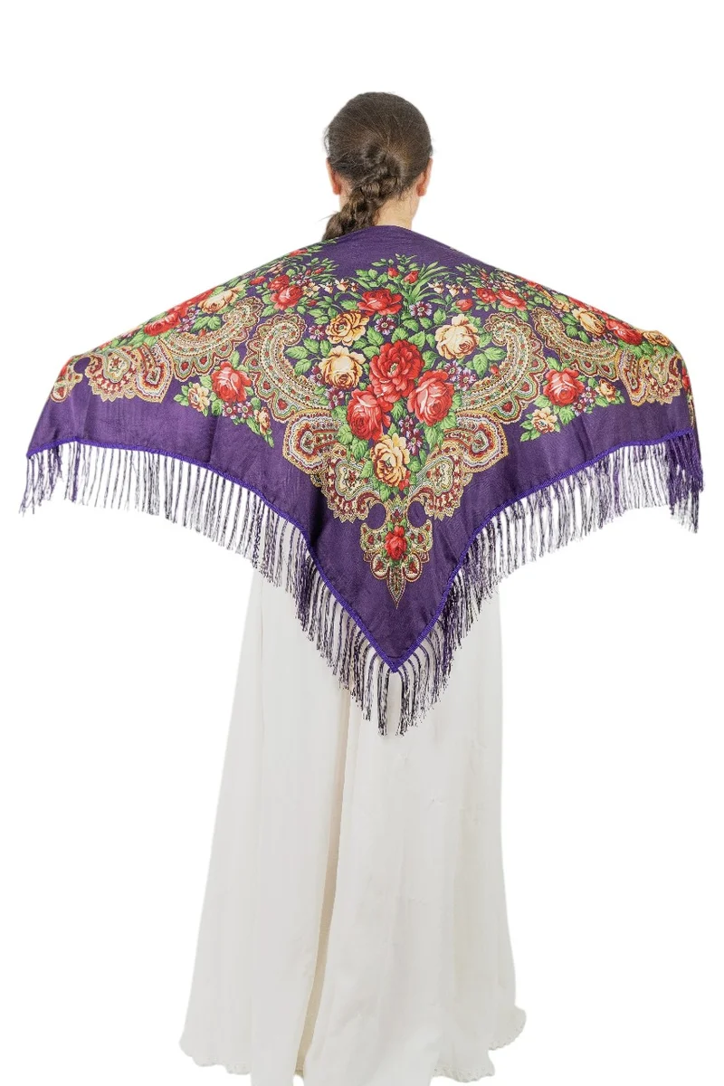 D'Daniela Eva Women's Eastern European Cotton Tassel Shawl