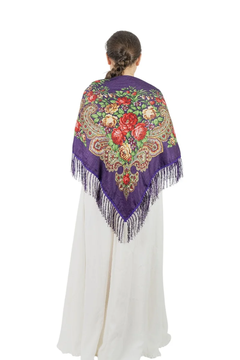 D'Daniela Eva Women's Eastern European Cotton Tassel Shawl