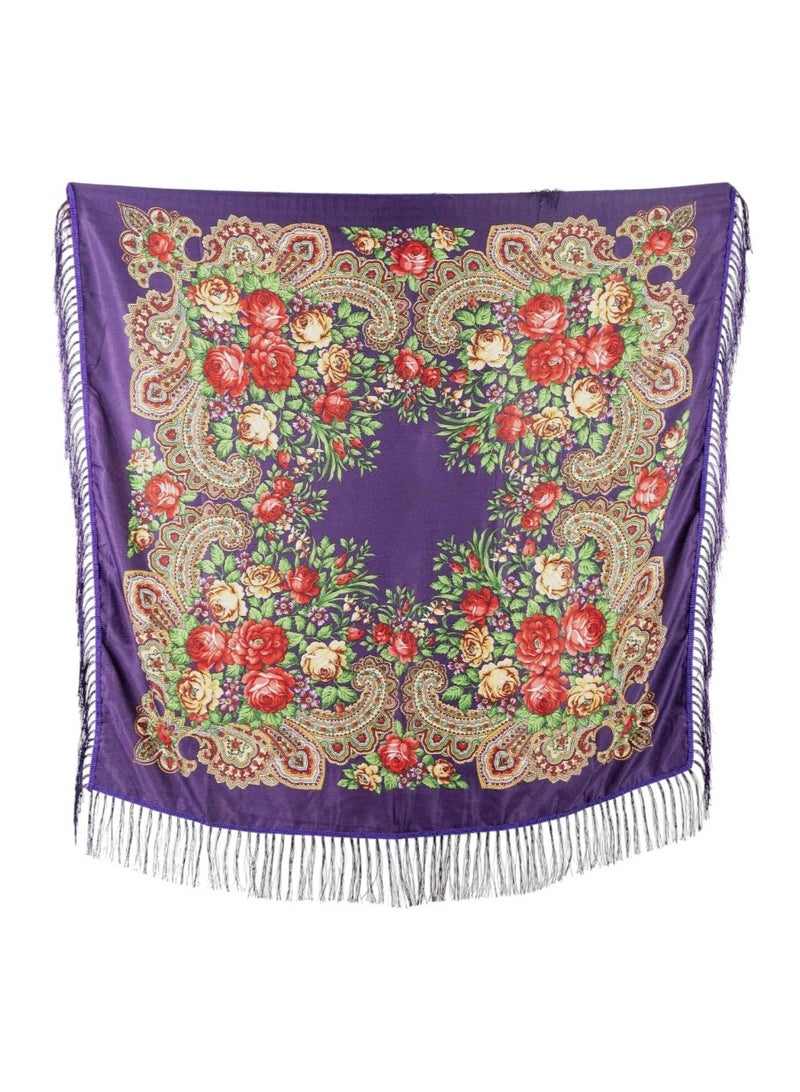 D'Daniela DDaniela-Eastern European Cotton Tassel Shawl - Image 1