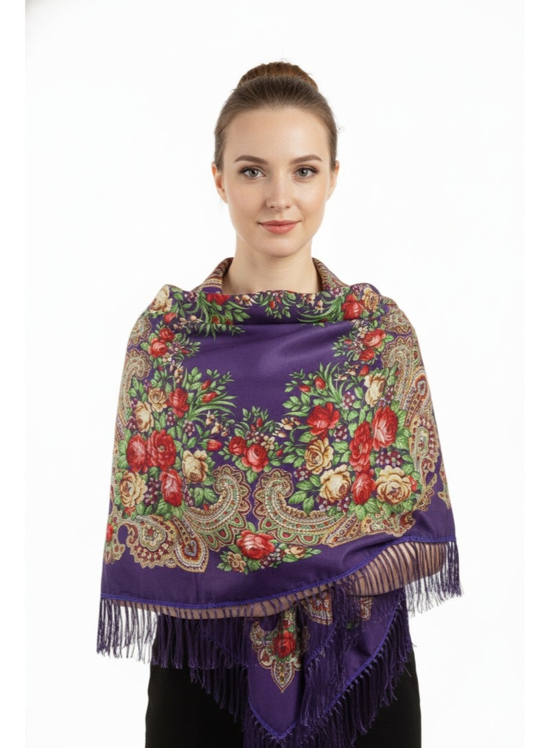 D'Daniela DDaniela-Eastern European Cotton Tassel Shawl - Image 2