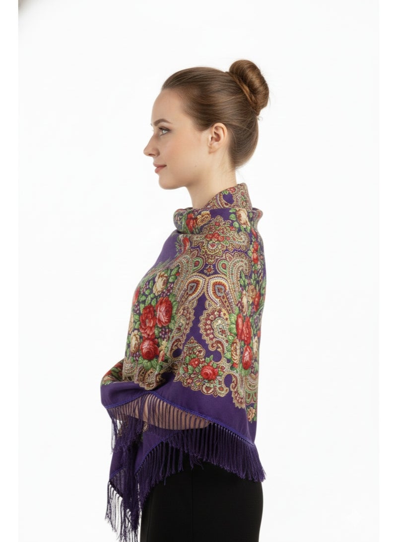 D'Daniela DDaniela-Eastern European Cotton Tassel Shawl - Image 3