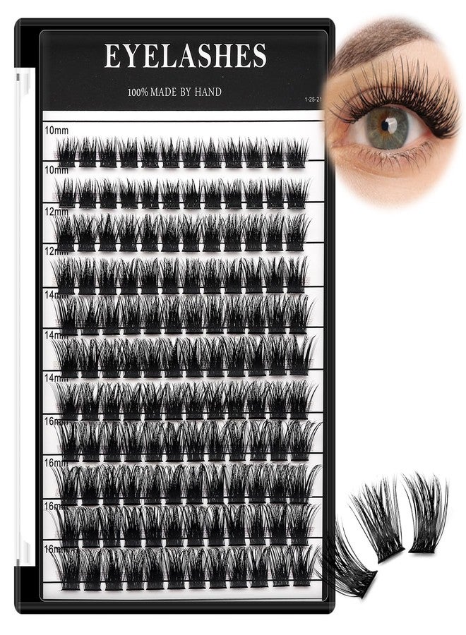 Bodermincer 132pcs 8-10-12-14mm Mixed D Curl Big Capacity Wide Cluster Eyelash Extension Eyelashes Individual Cluster Eye Lashes Professional Makeup Grafting Fake False Eyelashes (10-12-14-16mm Mixed) - Image 1