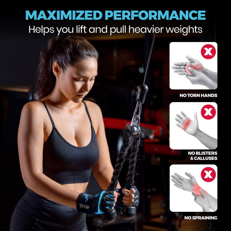 MhIL Workout Gloves for Women â€“ Breathable Gym Gloves for Women with Palm Protection and Enhanced Grip â€“ Padded Weight Lifting Glove for Womens with Wrist Wraps Support Weightlifting Exercise Cycling - Image 4
