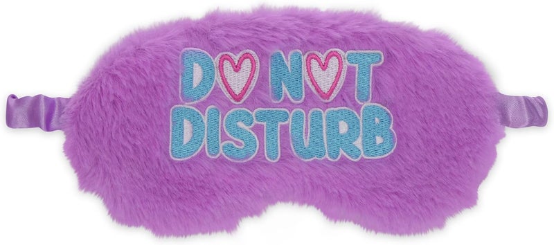 iscream Bold Brights Satin-Lined Silky Fur Sleep Mask for Girls - Do Not Disturb
