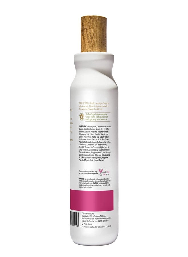 RAW SUGAR Volume Revive Shampoo. Antioxidants + Hyaluronic Acid. Strawberry + White Tea + Nettle. 18 Fl Oz Bottle - Image 2