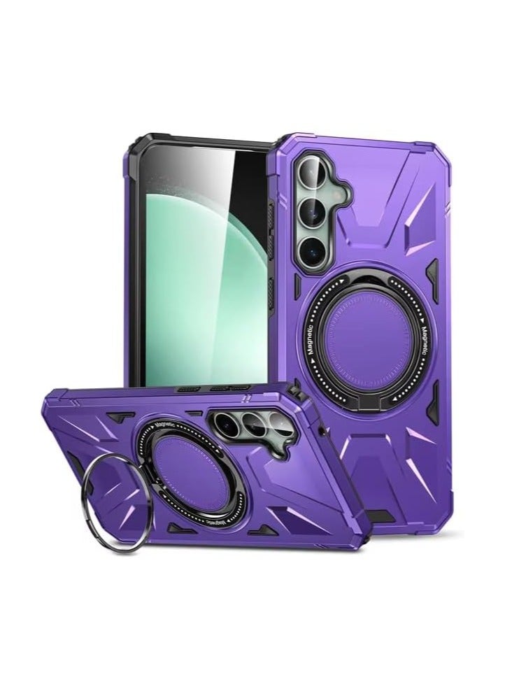 شيلد ايجيبت لهاتف سامسونج جالاكسي اية 14/ اية 14 5جى (Samsung Galaxy A14/A14 5G) جراب هاتف مغناطيسية مقاومة للصدمات من ماج سيف مع حامل حلقي - (بنفسجى)