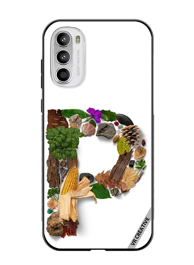 VR CREATIVE Protective Case Cover For Motorola Moto G82 Alphabet P Design Multicolour - Image 1