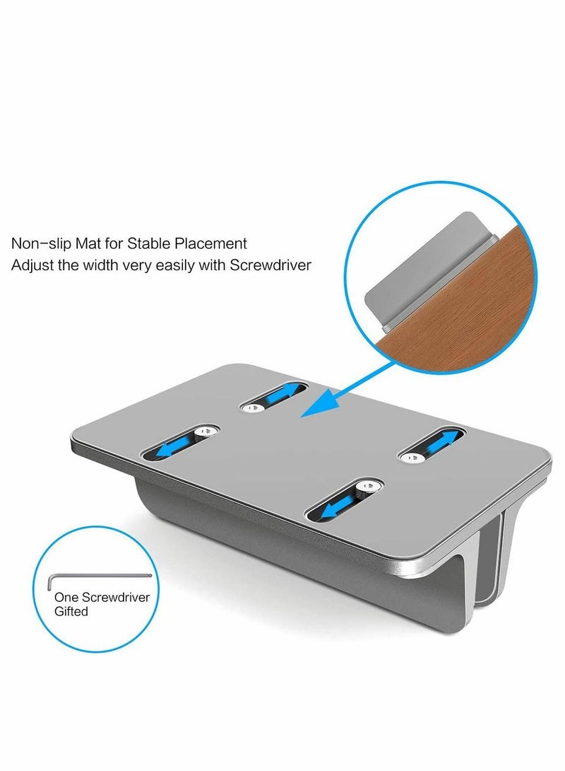 Y&D Laptop Stand, Vertical Aluminum MacBook Stand Adjustable Dock Size, Saves Space, to Apple MacBook, Pro, and Other Laptops Organize Work & Home Office (Up 17.3 inch), Gray  - Image 3