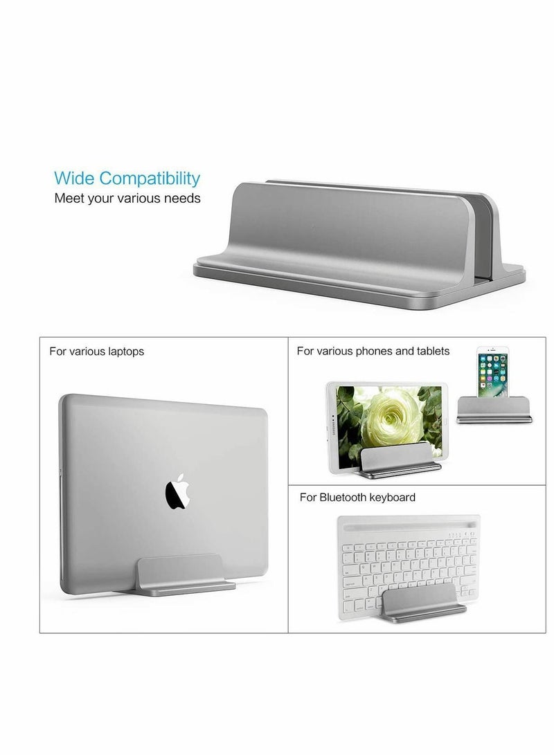 Y&D Laptop Stand, Vertical Aluminum MacBook Stand Adjustable Dock Size, Saves Space, to Apple MacBook, Pro, and Other Laptops Organize Work & Home Office (Up 17.3 inch), Gray  - Image 5