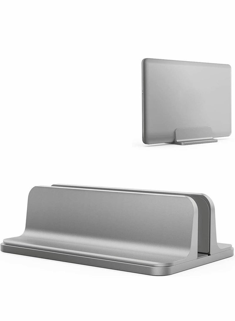 Y&D Laptop Stand, Vertical Aluminum MacBook Stand Adjustable Dock Size, Saves Space, to Apple MacBook, Pro, and Other Laptops Organize Work & Home Office (Up 17.3 inch), Gray  - Image 1