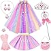 FunMission Princess Dress Up for Little Girl Toys 9Pcs Christmas Costumes for Kids Princess Costume Girls Dress up Clothes for Play Princess Cape with Crown Present for Ages 3 - Image 2