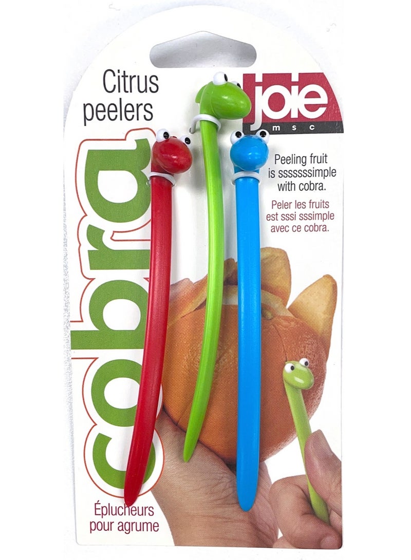 Cobra Citrus Peeler 3 Pcs Assorted Colors