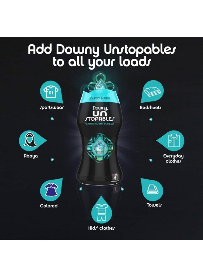 Downy Unstopables In-Wash Scent Booster Beads Fresh Fragrance Pack of 2 x 190g Long Lasting Laundry Freshener for Clothes Towels and Bedding - Image 2