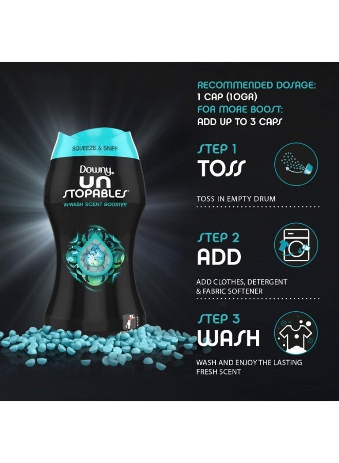 Downy Unstopables In-Wash Scent Booster Beads Fresh Fragrance Pack of 2 x 190g Long Lasting Laundry Freshener for Clothes Towels and Bedding - Image 4