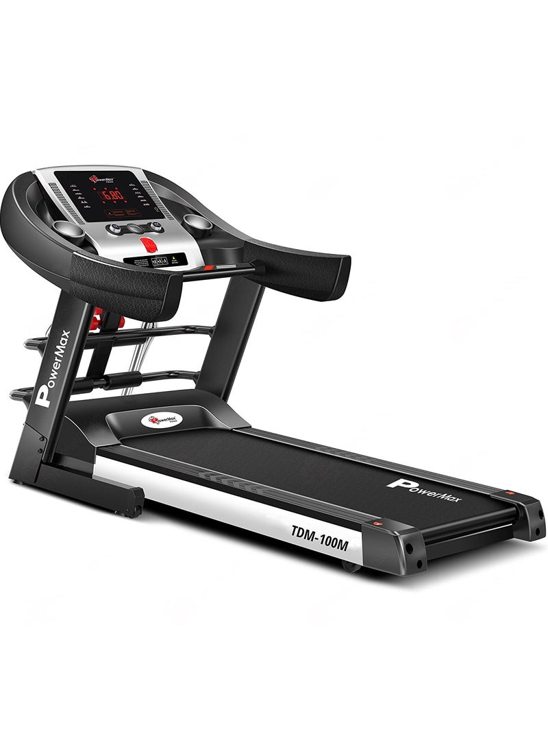 باورماكس فيتنيس - جهاز المشي متعدد الوظائف PowerMax Fitness TDM-100M (4HP Peak) للاستخدام المنزلي مع جهاز تدليك 【الحد الأقصى لوزن المستخدم 105 كجم | انحدار 6 مستويات | السرعة القصوى: 14.8 كم/ساعة | مقاومة الزنبرك】 - Image 1