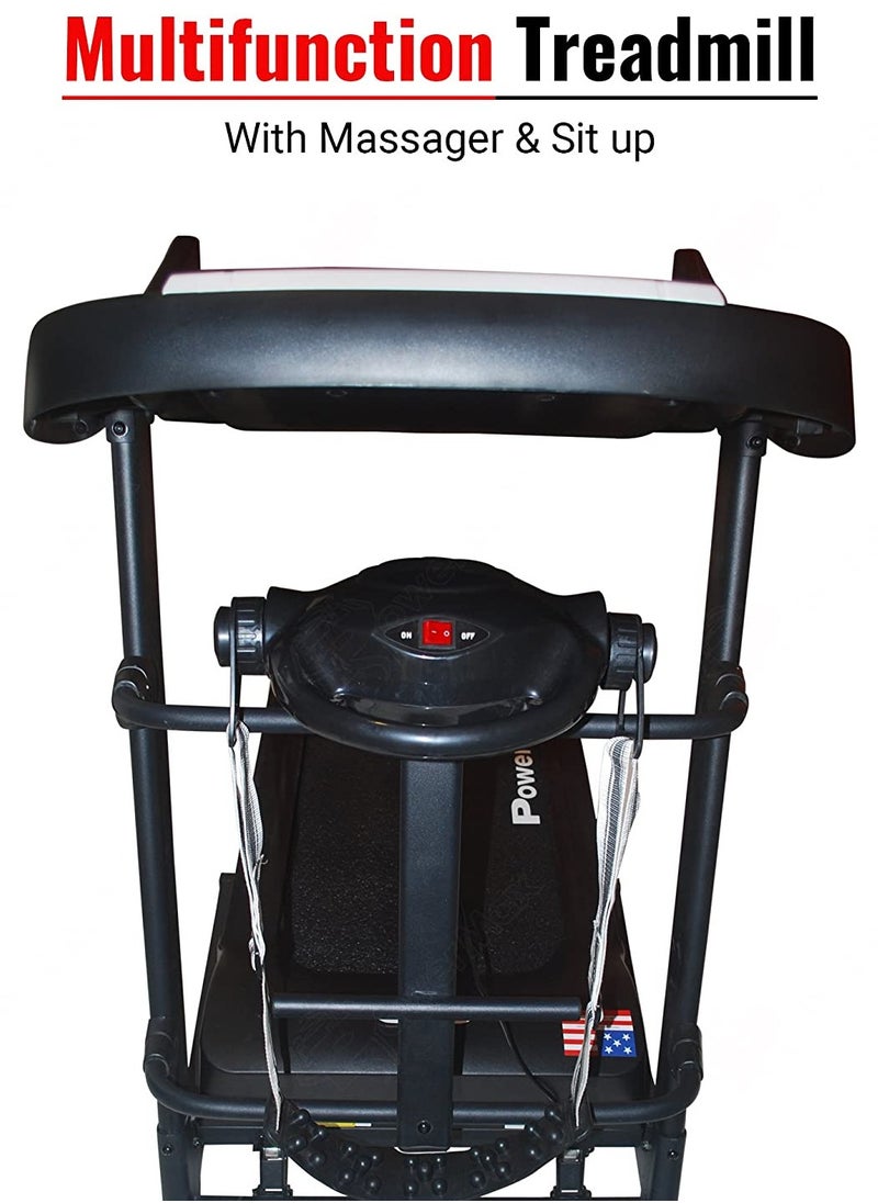 باورماكس فيتنيس - جهاز المشي متعدد الوظائف PowerMax Fitness TDM-100M (4HP Peak) للاستخدام المنزلي مع جهاز تدليك 【الحد الأقصى لوزن المستخدم 105 كجم | انحدار 6 مستويات | السرعة القصوى: 14.8 كم/ساعة | مقاومة الزنبرك】 - Image 1
