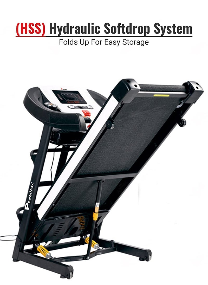 باورماكس فيتنيس - جهاز المشي متعدد الوظائف PowerMax Fitness TDM-100M (4HP Peak) للاستخدام المنزلي مع جهاز تدليك 【الحد الأقصى لوزن المستخدم 105 كجم | انحدار 6 مستويات | السرعة القصوى: 14.8 كم/ساعة | مقاومة الزنبرك】 - Image 1