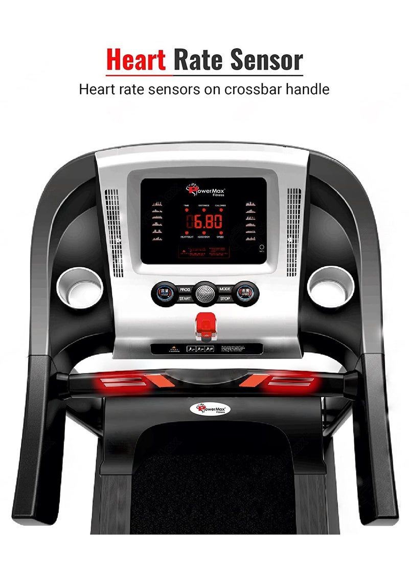 باورماكس فيتنيس - جهاز المشي متعدد الوظائف PowerMax Fitness TDM-100M (4HP Peak) للاستخدام المنزلي مع جهاز تدليك 【الحد الأقصى لوزن المستخدم 105 كجم | انحدار 6 مستويات | السرعة القصوى: 14.8 كم/ساعة | مقاومة الزنبرك】 - Image 1