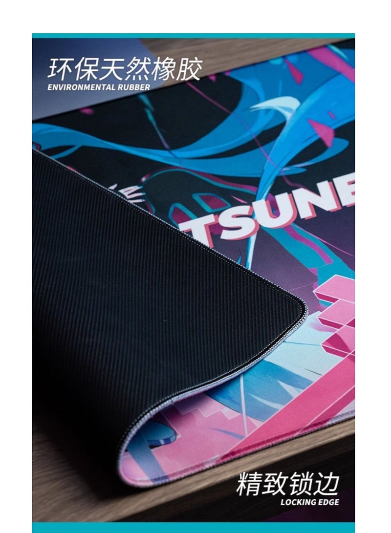 Mouse Pad (Hatsune Miku) is a sleek and functional accessory, measuring 700 x 400 × 3mm. Crafted from durable natural rubber, it provides a comfortable surface for precise mouse control. The vibrant Hatsune Miku design adds a stylish touch to your workspace. - Image 1