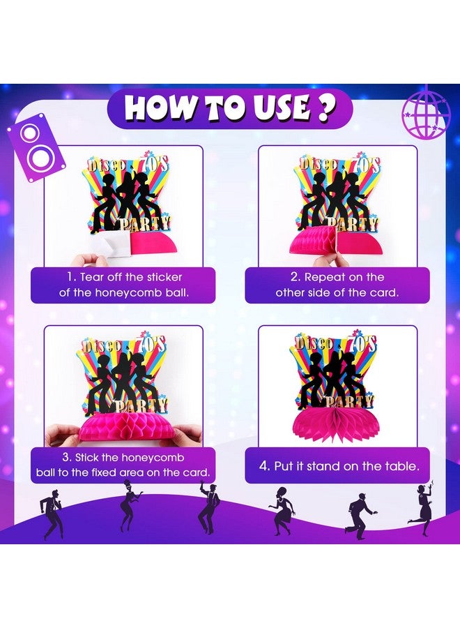 TaoBary 9 قطع زينة حفلات السبعينات مراكز مائدة على شكل خلية نحل زينة حفلات الديسكو الملونة زينة كعكة ديسكو لمراكز السبعينات حفلة عيد ميلاد بموضوع السبعينات زينة حفلات موسيقية زينة طاولات ريترو - Image 4